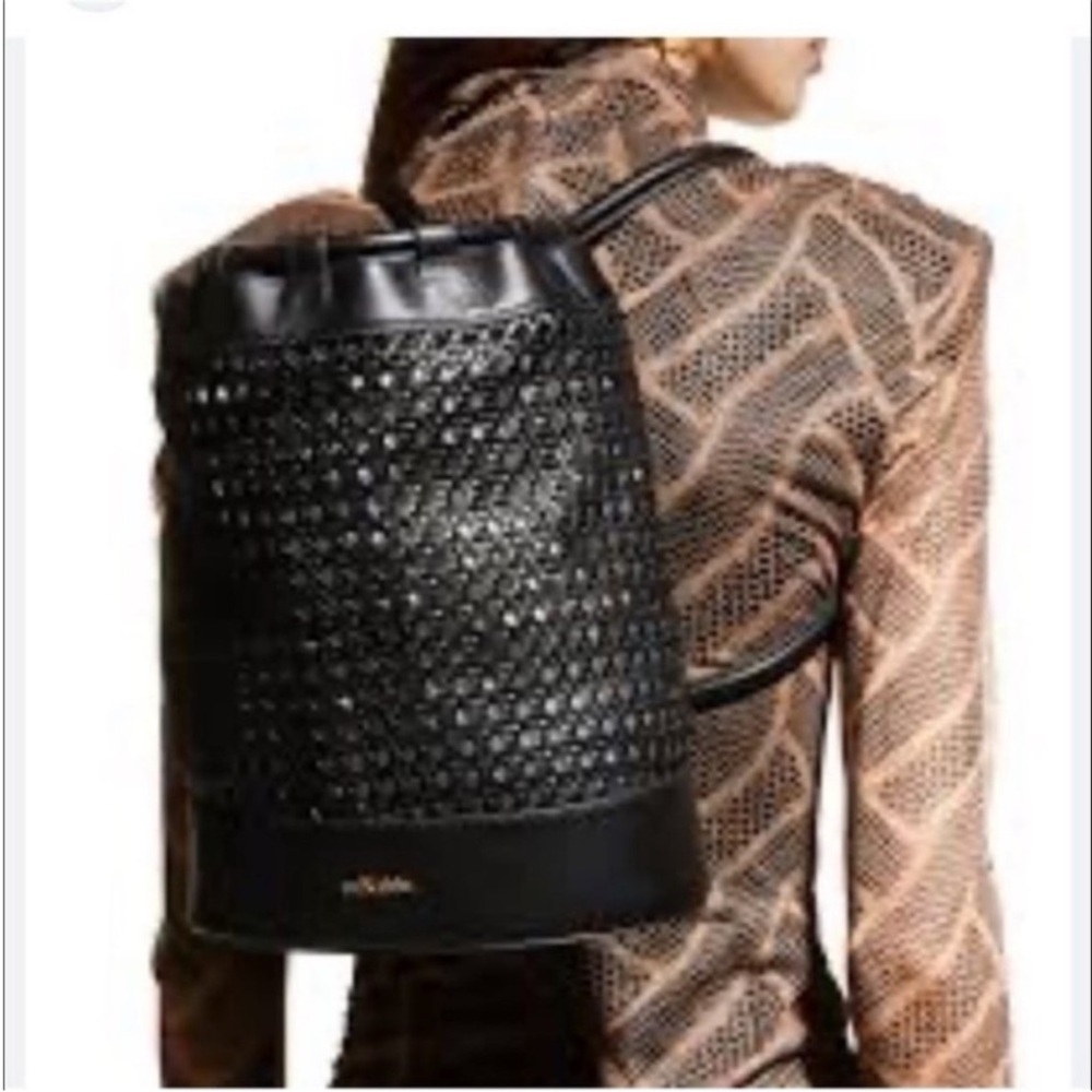 Cult Gaia Woven Black Backpack